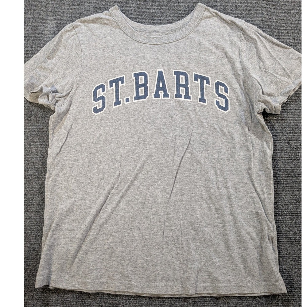 St. Barts Graphic T-Shirt Women Size M  Gray Short Sleeve